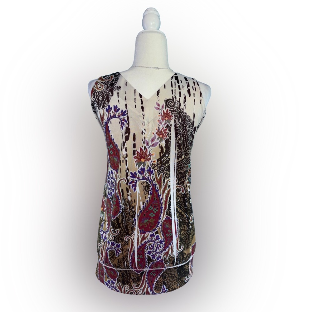 Lane Bryant Plus Size 22/24 Paisley Boho Festival Sleeveless V-Neck Tunic Top - Picture 3 of 5